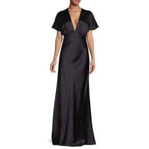 NWT- Plunge Black Evening Gown